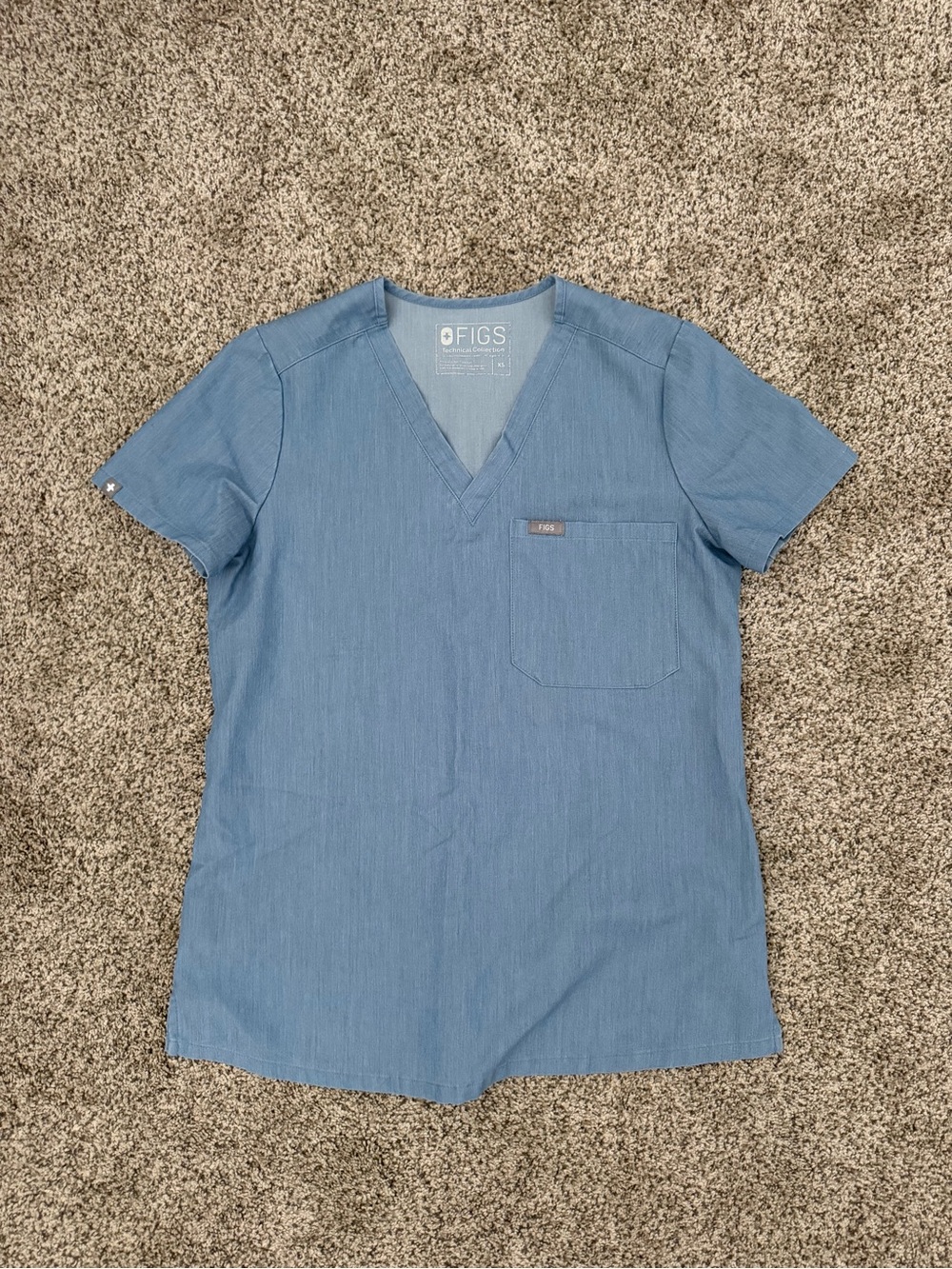 FIGS Women’s Heather Indigo Scrub Top